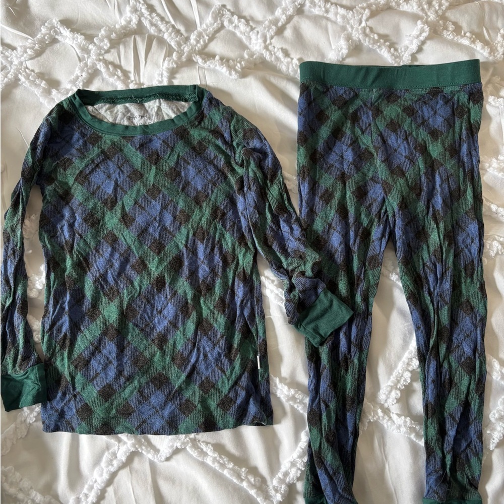 Little Sleepies Blue and Green Plaid Pajama Set